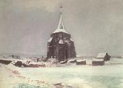 Vincent Van Gogh The old Cemetery Tower at Nuenen in thte Snow (nn040 USA oil painting artist